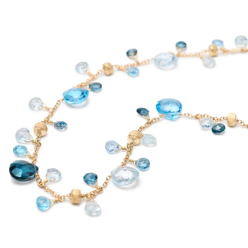 Marco Bicego Paradise Mixed Blue Topaz Single-Strand Necklace