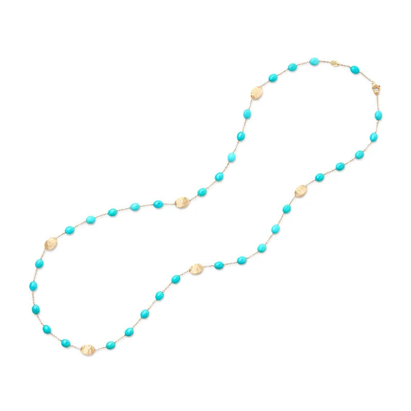 Marco Bicego Siviglia Yellow Gold Long Turquoise Necklace