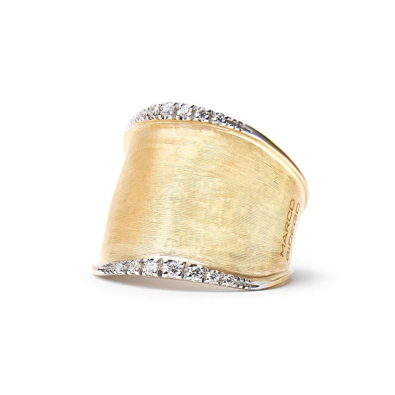 Marco Bicego Lunaria Yellow Gold Wide Diamond Ring