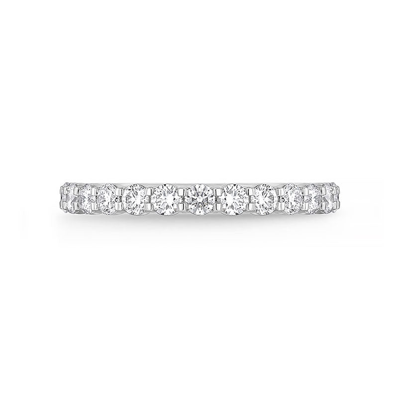 Mémoire Petite Prong 3/4 Around White Platinum Diamond Ring