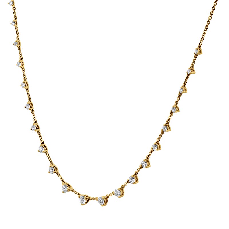 Mémoire Essentials 3 Prong 21-Stone Yellow Gold Diamond Necklace