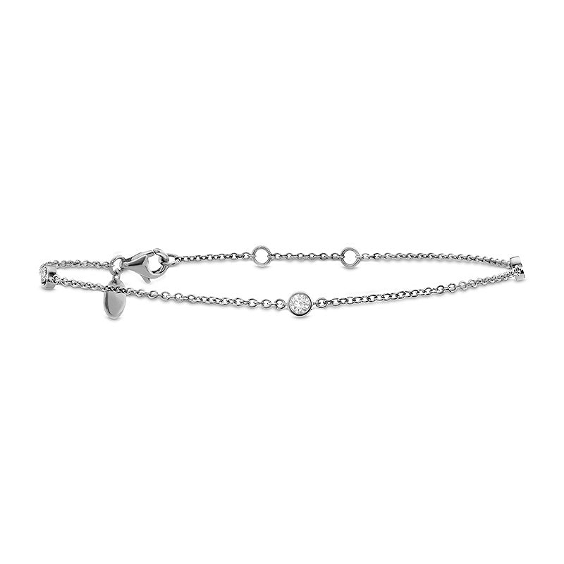 Mémoire Cascade White Gold 3-Stone Diamond Bracelet
