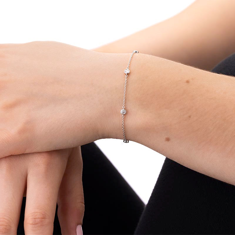 Mémoire Cascade White Gold 5-Stone Diamond Bracelet
