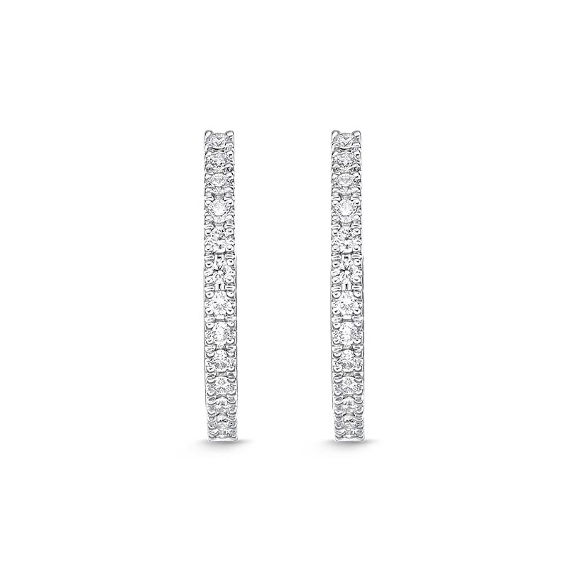 Mémoire Classic White Gold Diamond Hoops