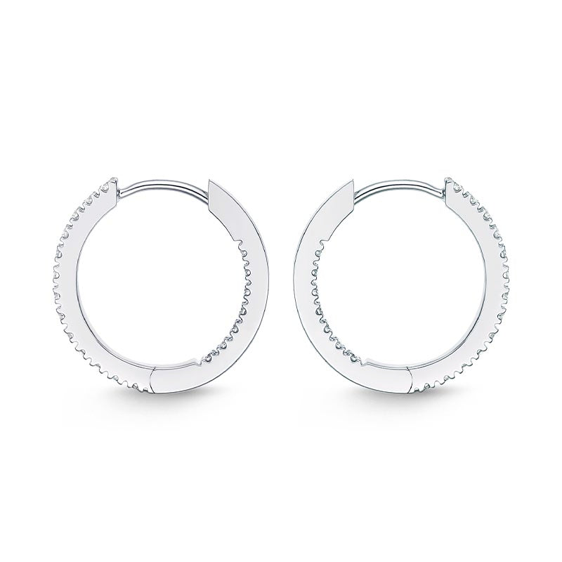 Mémoire Classic White Gold Diamond Hoops