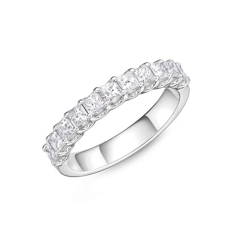 Mémoire Geo Arts White Gold 11-Stone Princess Cut Diamond Band