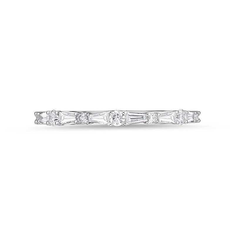 Mémoire Petite Stackable White Gold Diamond Band