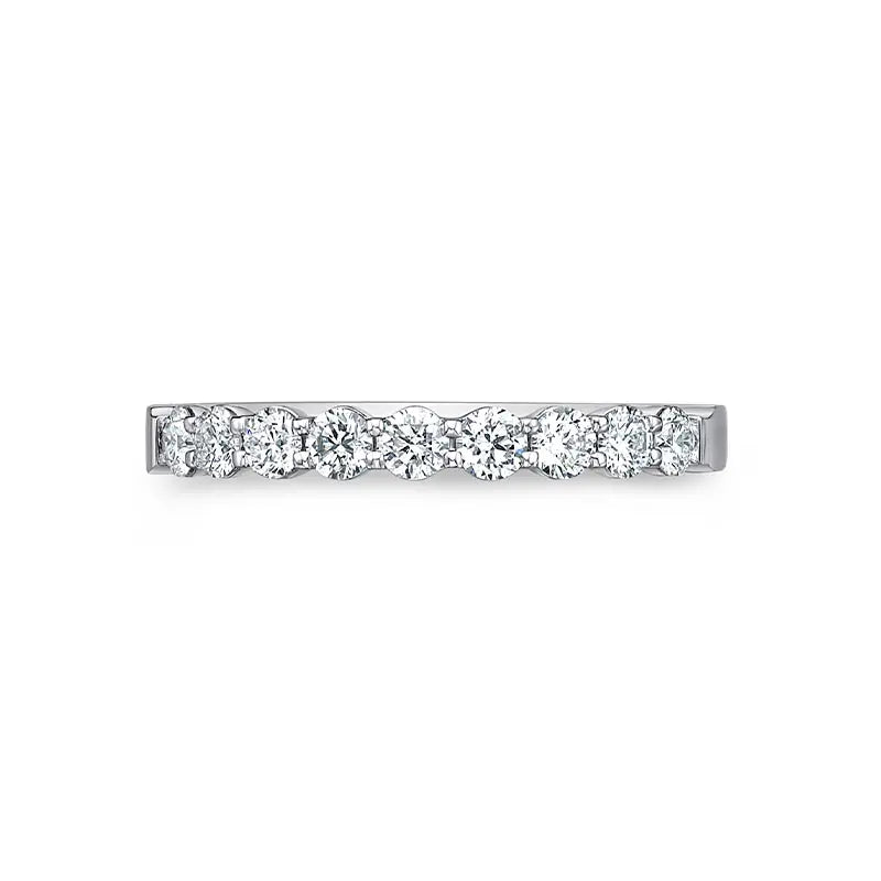 Mémoire Petite Prong White Gold 0.50ct 9-Stone Diamond Band