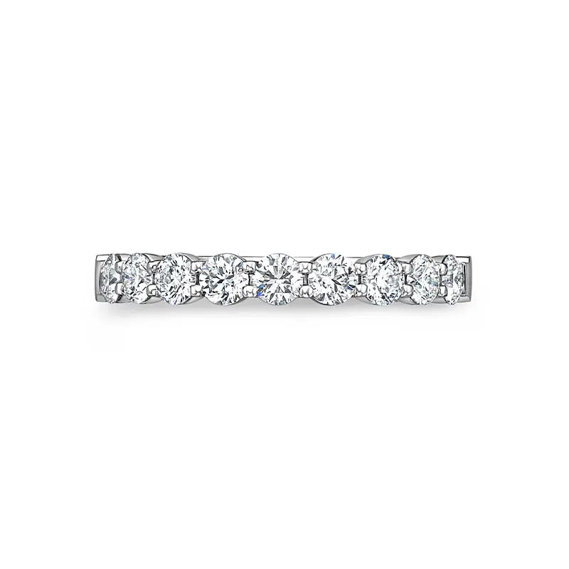 Mémoire Petite Prong White Gold 0.75ct 9-Stone Diamond Band