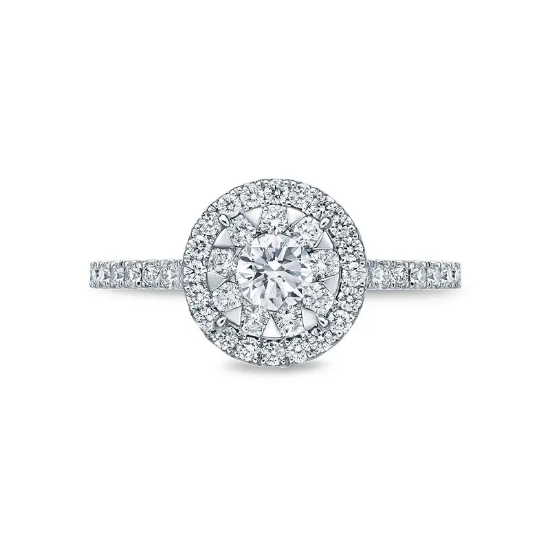 Mémoire Bouquet Halo White Gold 0.94ct Diamond Engagement Ring