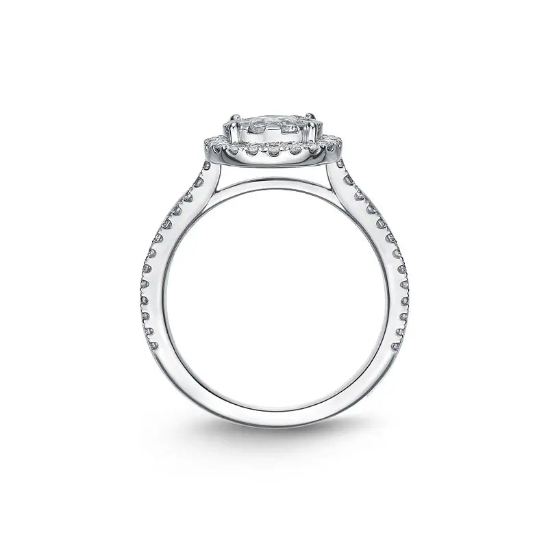 Mémoire Bouquet Halo White Gold 0.94ct Diamond Engagement Ring