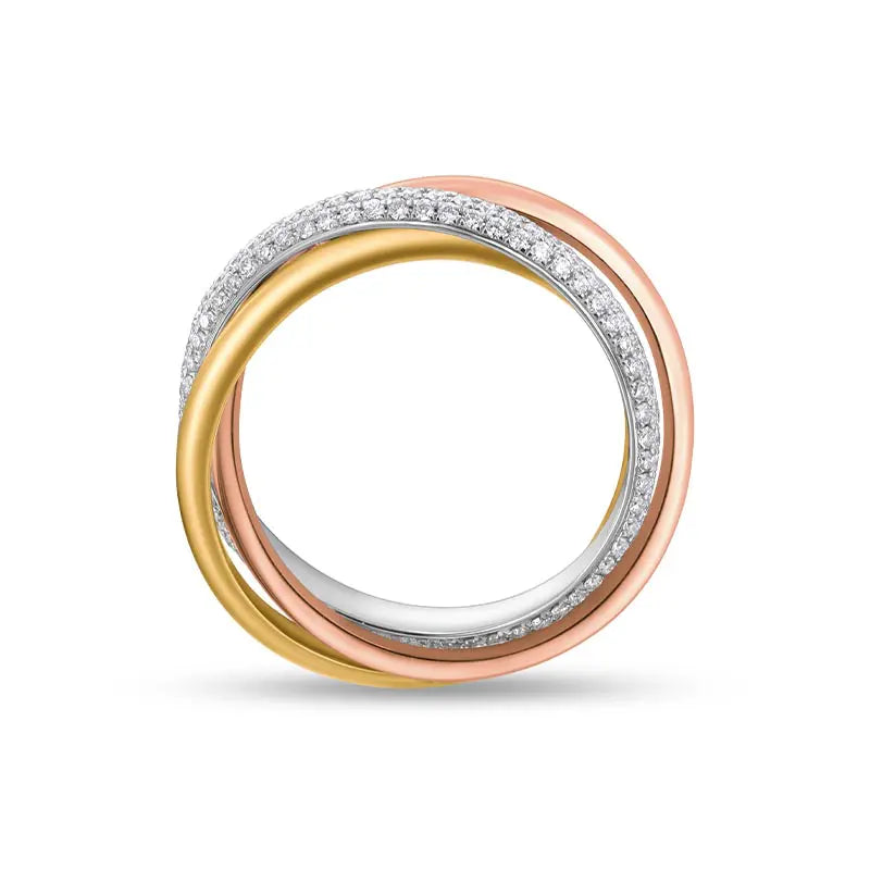 Mémoire Tri-Colour Pavé Diamond Ring