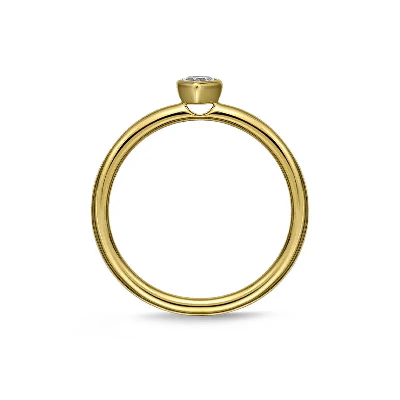 Mémoire Petite Stackable Yellow Gold Diamond Ring