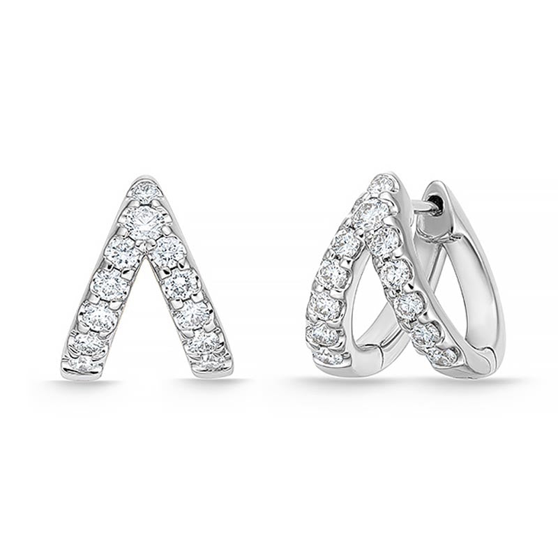 Mémoire White Gold Odessa V Diamond Hoop Earrings