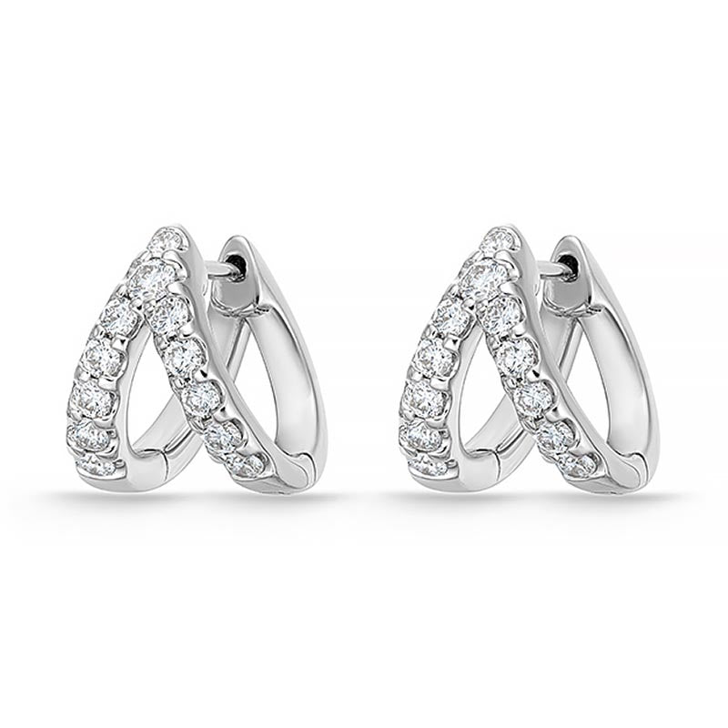 Mémoire White Gold Odessa V Diamond Hoop Earrings