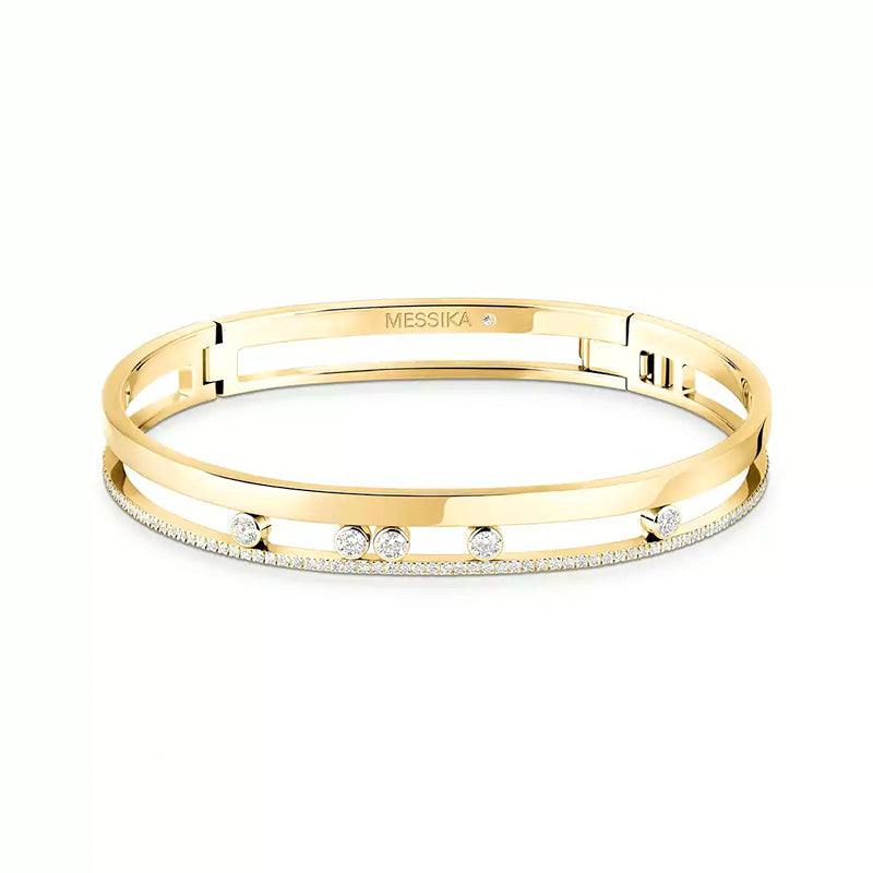 Messika Move Romane Yellow Gold Diamond Bangle