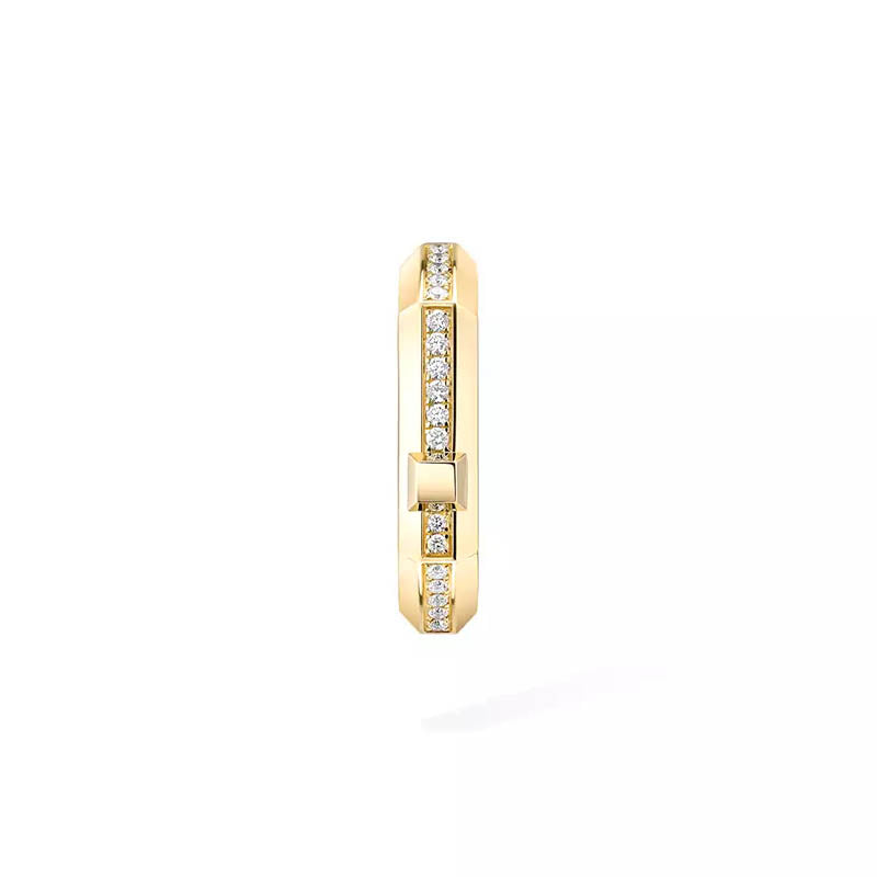 Messika Moderniste Single Pavé Yellow Gold Hoop PM Earring