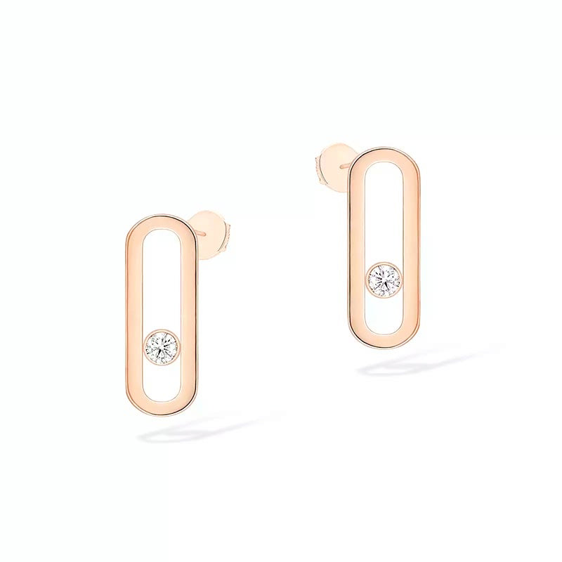 Messika Move Uno Rose Gold Diamond Earrings