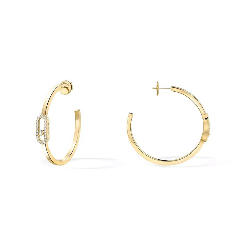 Messika Move Uno SM Yellow Gold Hoop Earrings