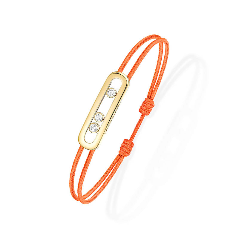 Messika Care(s) Yellow Gold Orange Cord Diamond Bracelet 