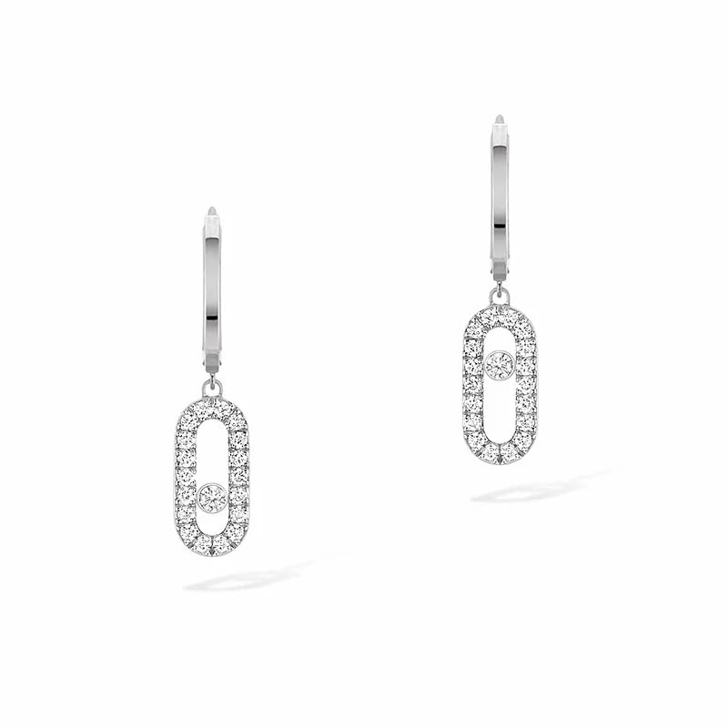 Messika Move Uno White Gold Hoop Earrings