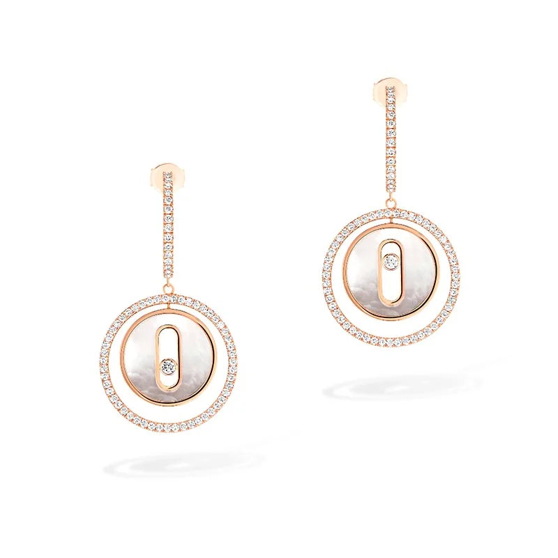 Messika Lucky Move SM Rose Gold Mother of Pearl & Diamond Earrings