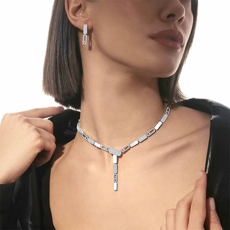 Messika Imperial Move Pavé White Gold PM Tie Necklace