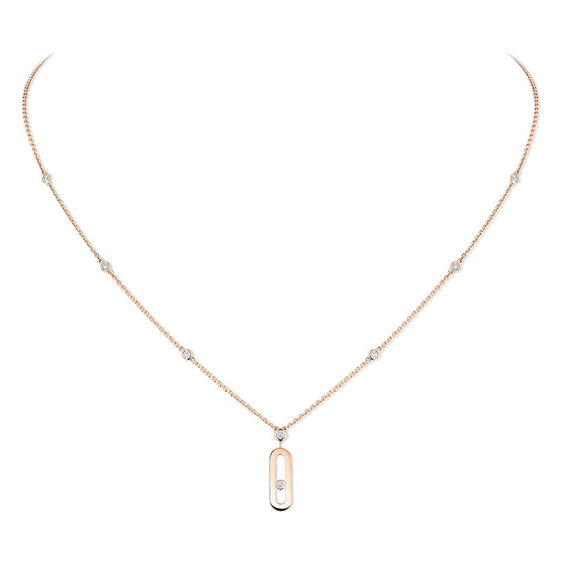 Messika Long Move Uno Rose Gold Diamond Pendant