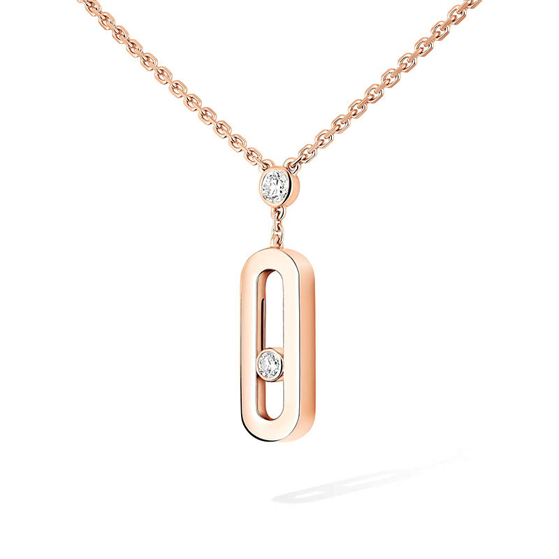 Messika Long Move Uno Rose Gold Diamond Pendant