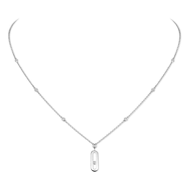 Messika Long Move Uno White Gold Diamond Pendant