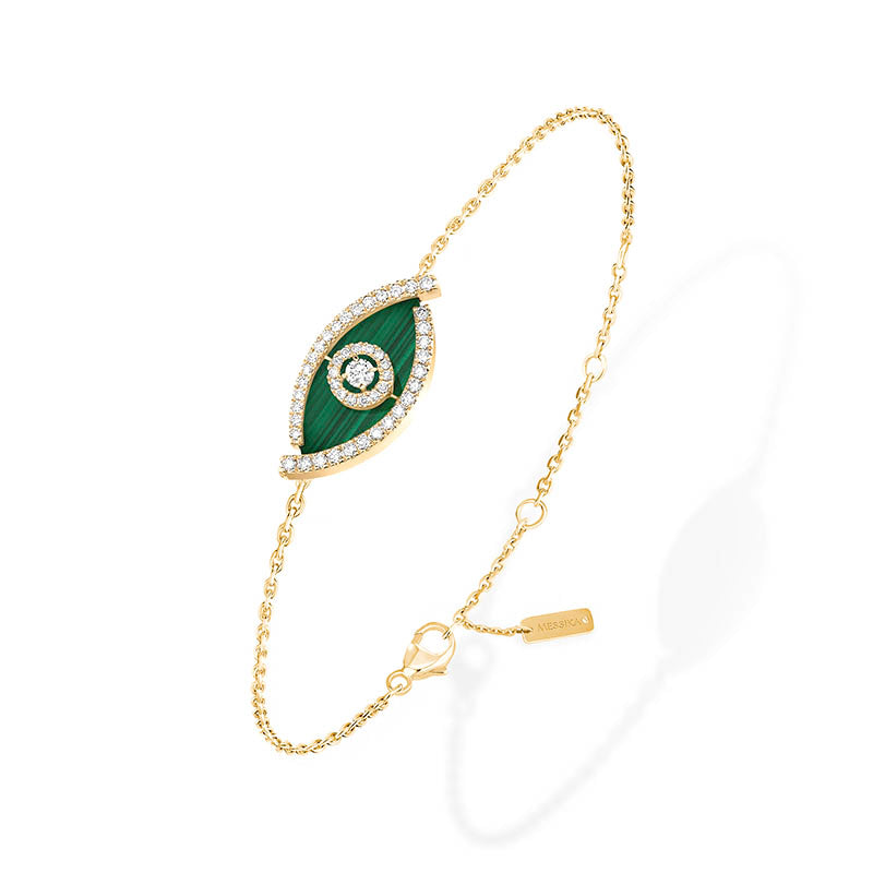 Messika Lucky Eye Yellow Gold Malachite & Diamond Bracelet