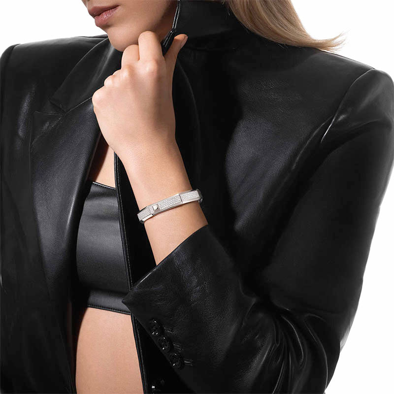 Messika Moderniste Pavé White Gold LM 8mm Diamond Bracelet