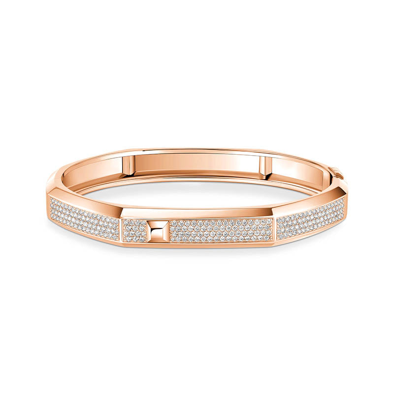 Messika Moderniste Rose Gold 8mm Diamond Pavé Bracelet 