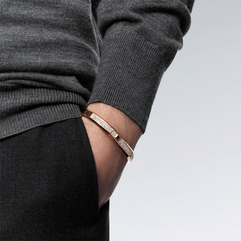 Messika Moderniste Rose Gold 8mm Diamond Pavé Bracelet 