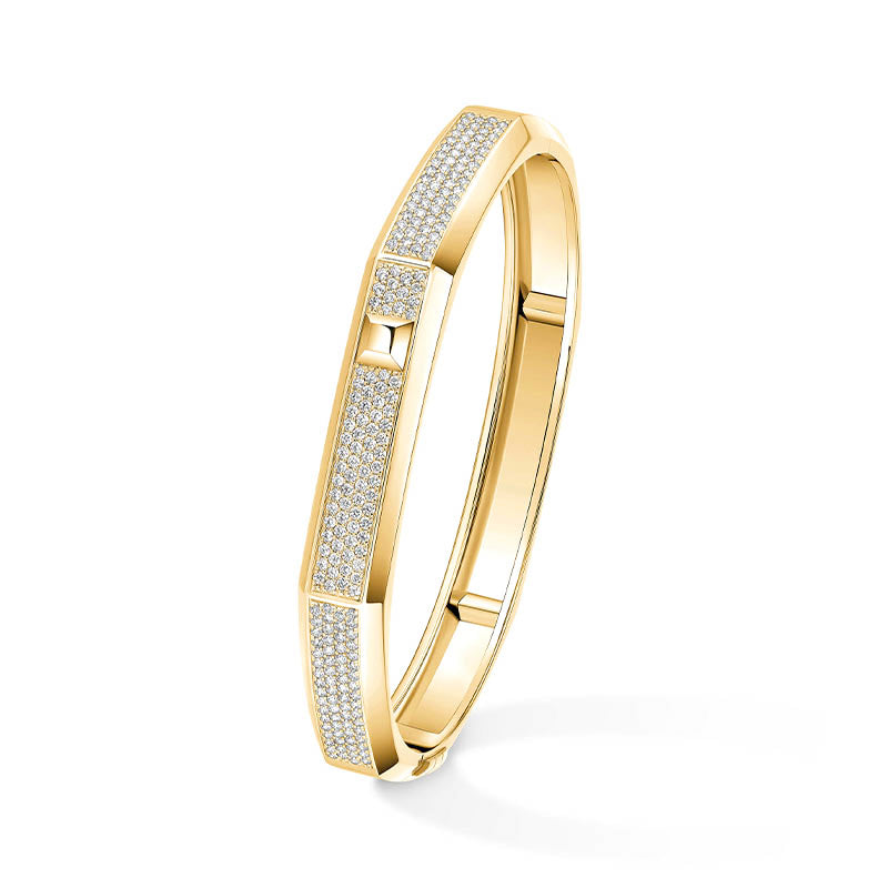 Messika Moderniste Yellow Gold 8mm Diamond Pavé Bracelet 