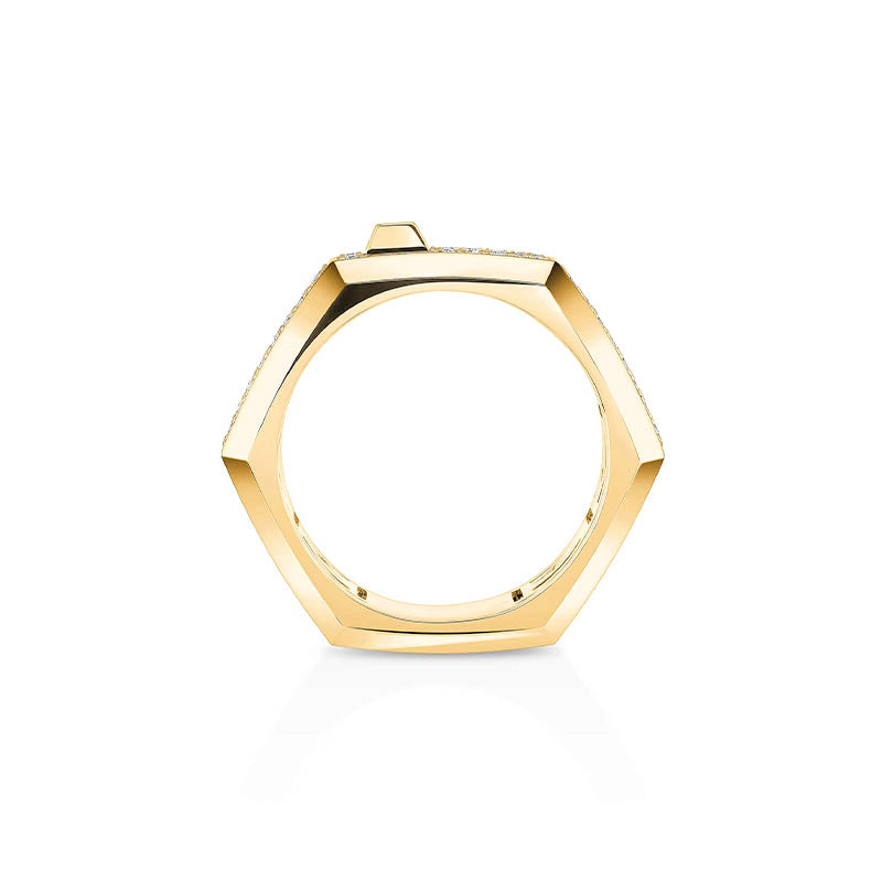 Messika Moderniste Yellow Gold MM Diamond Pavé Ring