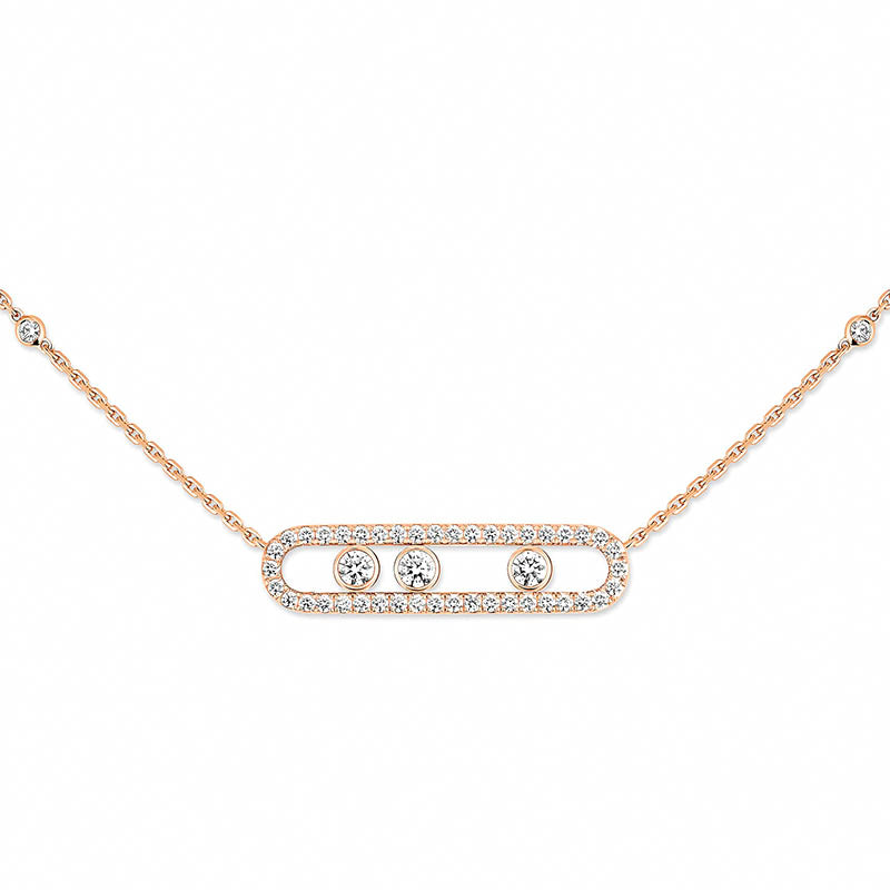 Messika Move Classic Pavé Rose Gold Diamond Necklace