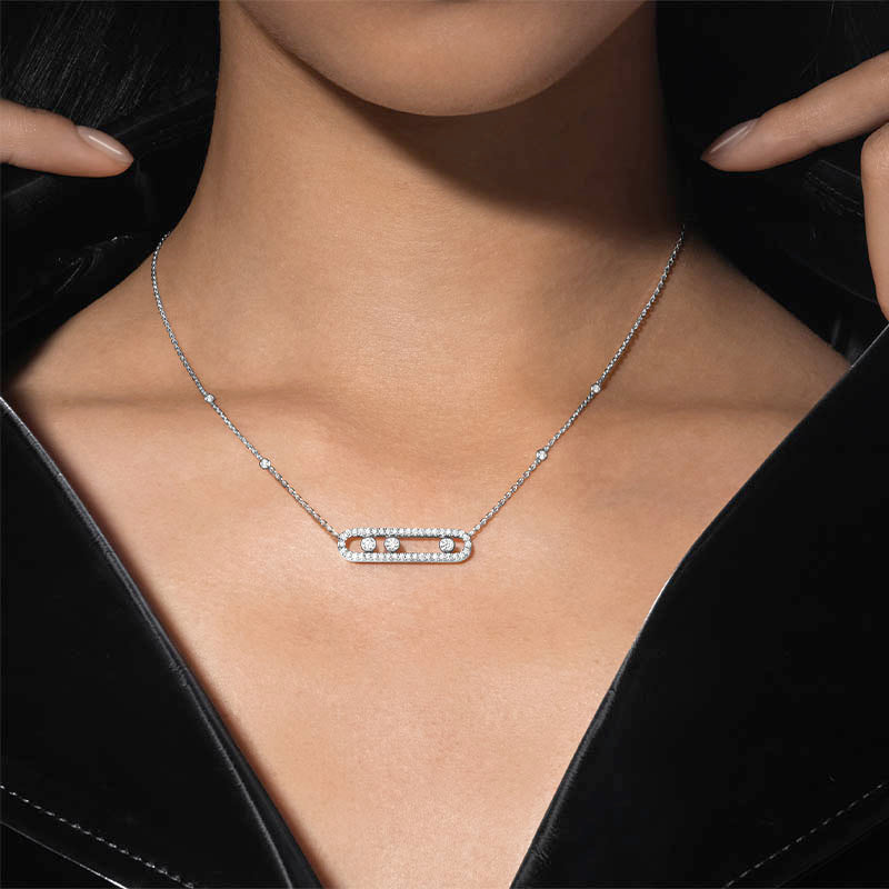 Messika Move Classic Pavé White Gold Diamond Necklace