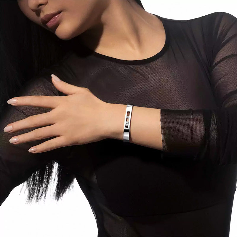 Messika Move Joaillerie White Gold Diamond Bangle