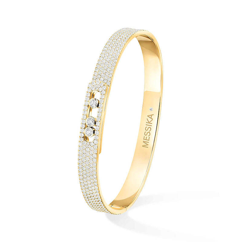 Messika Move Noa Full Pavé Yellow Gold Diamond Bangle