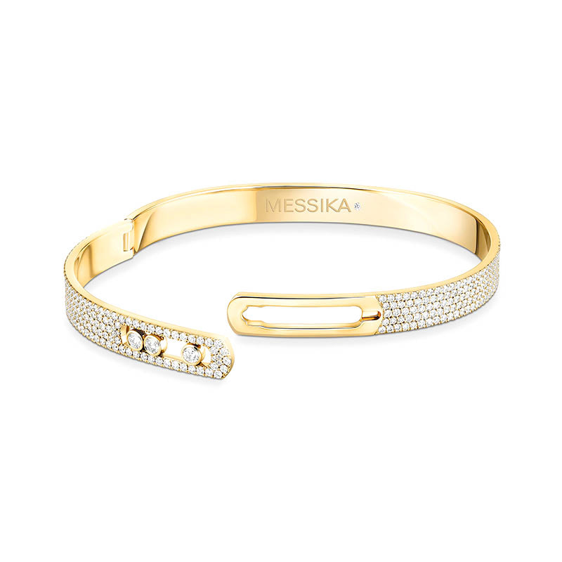 Messika Move Noa Full Pavé Yellow Gold Diamond Bangle