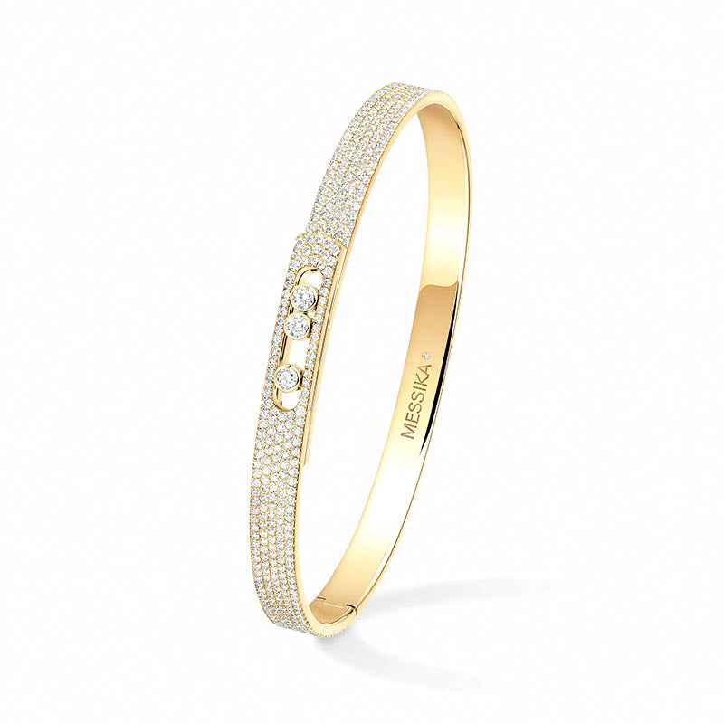 Messika Move Noa SM Full Pavé Yellow Gold Diamond Bangle