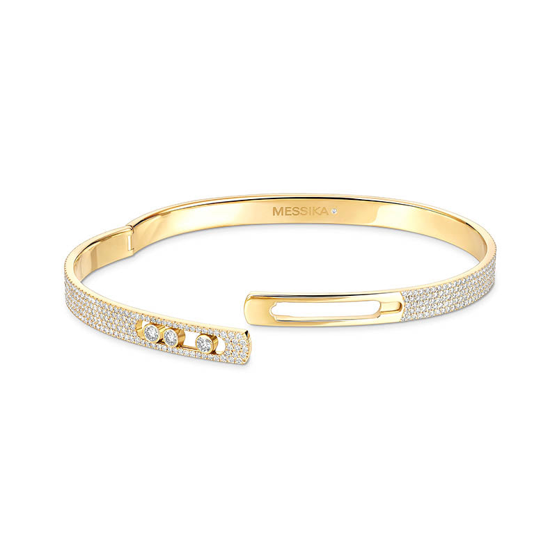 Messika Move Noa SM Full Pavé Yellow Gold Diamond Bangle