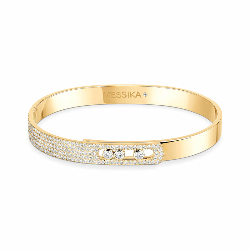 Messika Move Noa Semi Pavé Yellow Gold Diamond Bangle