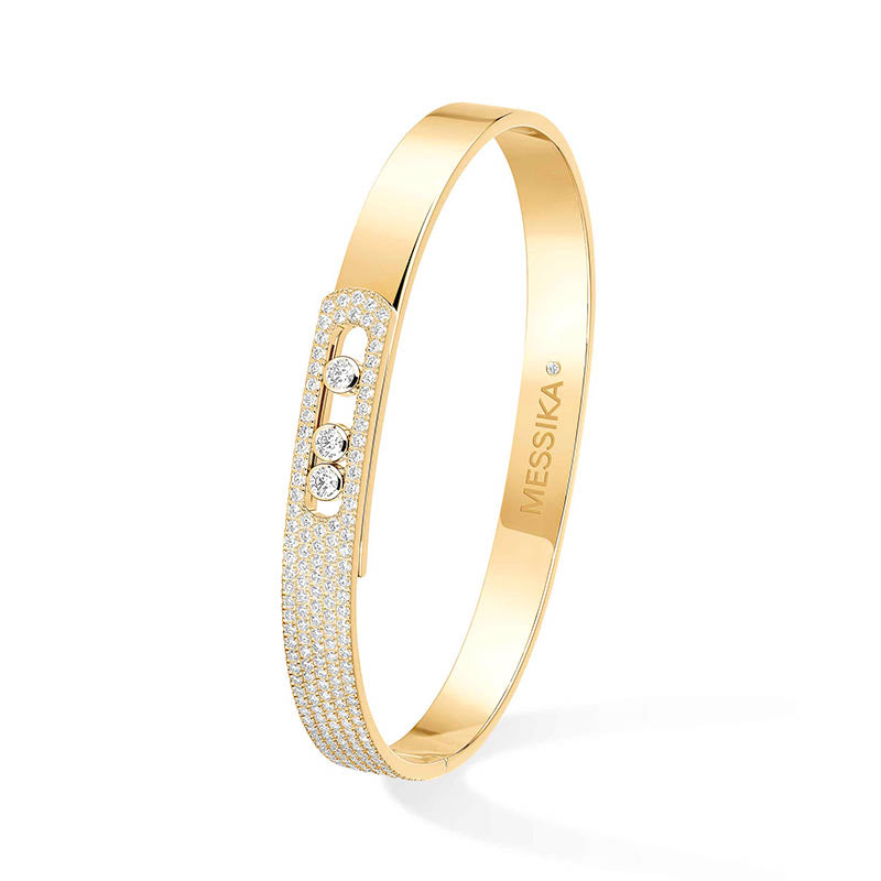 Messika Move Noa Semi Pavé Yellow Gold Diamond Bangle