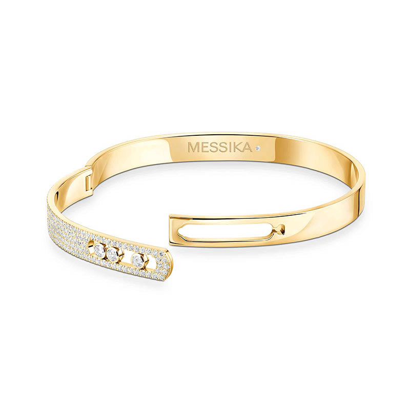 Messika Move Noa Semi Pavé Yellow Gold Diamond Bangle