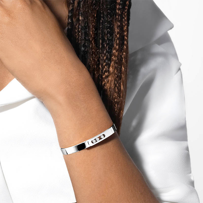 Messika Move Noa White Gold Diamond Bangle