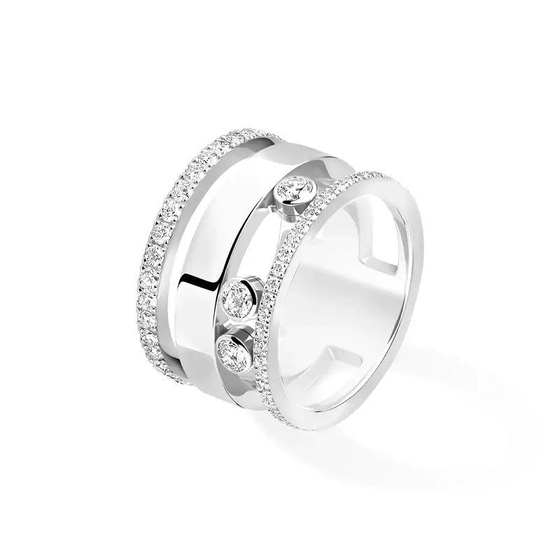 Messika Move Romane Large White Gold Diamond Ring