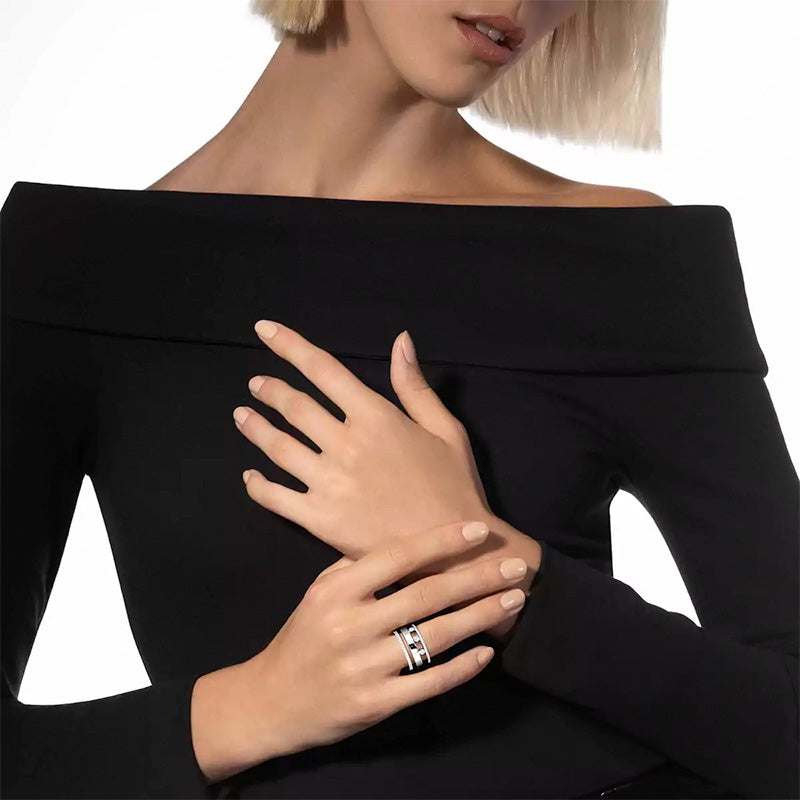 Messika Move Romane Large White Gold Diamond Ring