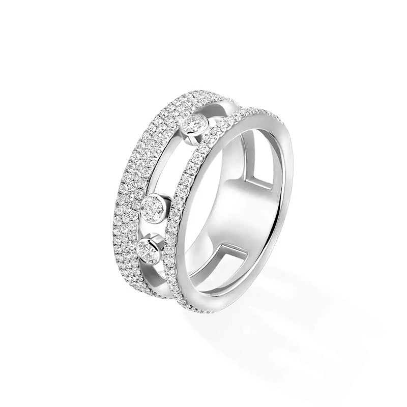 Messika Move Romane Pavé White Gold Diamond Ring